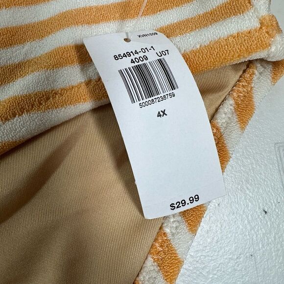 NWT Old Navy Plus Size Orange Striped Terry Classic Low Rise Bikini Bottom - 4XL - Picture 4 of 9